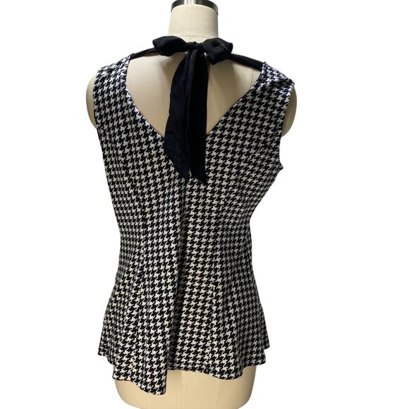 Houndstooth Sleeveless Top By‎ Faith And Joy M Black & White - Picture 4 of 9